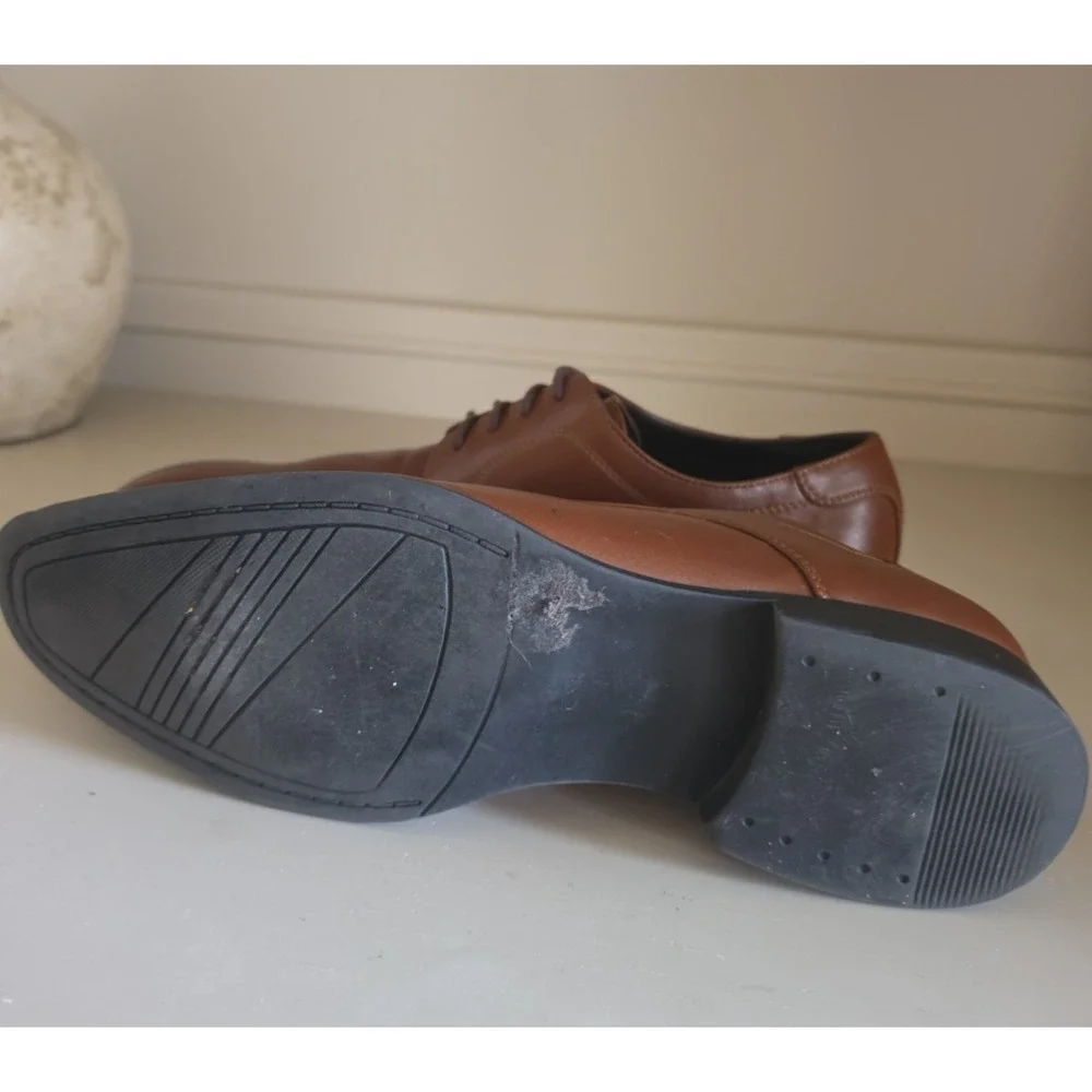 Alfani Seth Men's Brown Lace Up Dress Shoes Size 10.5M Casual Oxford
